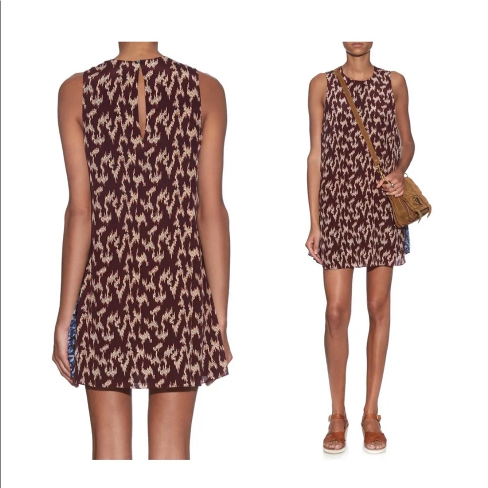 Elizabeth and James Maroon Silk Mini Dress
